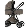 Image de Poussette 3 en 1 Bébé Combinée Siège-Auto Nacelle Trio Réversible Réglable Haute Qualité chocolat