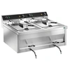Image de Friteuse Professionnelle à Poser Electrique en Inox avec Robinet de Vidange 2 x 12 L