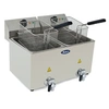 Image de Friteuse Professionnelle à Poser en Inox avec Vidange 2 x 8 L H 395 à 430 mm