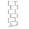 Image de Bibliothèque/étagère de rangement à 6 niveaux-80x23x191 cm de style industriel en forme de s pour salon chambre blanc