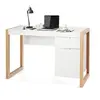 Image de Bureau informatique style moderne 112,5 x 50 x 75 cm 2 tiroirs table d'etude pour chambre de bureau à domicile en mdf