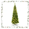 Image de Sapin de noël artificiel lumineux mince, 350 led lumière blanche chaude