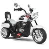 Image de moto électrique scooter, 3 roues pour enfants, blanc, 6V 3 Km/h effet sonore et lumineux, 3 ans + style de chopper