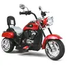 Image de moto électrique scooter, 3 roues pour enfants, rouge, 6V 3 Km/h effet sonore et lumineux, 3 ans + style de chopper