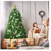 Image de Arbre de Noël Artificiel 180 cm avec 586 Branches et Support en Fer Sapin