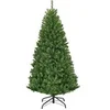 Image de Sapin de Noël 120 CM avec Lumières Multicolore à 11 Modes et Pied en Métal, Vert