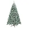Image de Sapin de noël artificiel 180 cm sapin enneigé avec 250 lumières led 928 rameaux et support métallique pliable