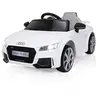 Image de voiture audi TTRS electrique pour enfants,blanc,12V max. 5 Km/h, double porte avec télécommande 2.4G,2 moteurs , mp3, lumières LED