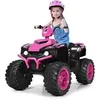 Image de Quad Electrique 12V pour Enfants 3-7 Ans, avec Lumière, Musiques et Histoires, 104x67x74cm, pour Différents Terrains Rose