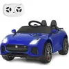 Image de Voiture Electrique 12V pour Enfants 3-8 Ans, avec Télécommande 2.4G, Suspension à Ressorts et 2 Portes Verrouillables Bleu