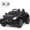 Image de Voiture Electrique 12V pour Enfants 3-8 Ans, avec Télécommande 2.4G, Suspension à Ressorts et 2 Portes Verrouillables Noir