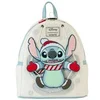 Image de Sac à dos pailletté fille Loungefly Loungefly Disney Stitch Holiday Snow Angel Beige 22,5x26,25x11,25 cm 671803471443