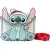 Image de Sac bandoulière fille Loungefly Disney Stitch Holiday glitter Turquoise 23,75x20,5x7,5 cm 671803471450