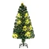 Image de Sapin de Noël Artificiel Fibre Optique 120/150/180cm Guirlande 18/24/36 Lumières