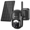 Image de 2K 3MP Caméra Surveillance WiFi Extérieur sans Fil Solaire PTZ Vision Nocturne Couleur PIR Détection Humaine
