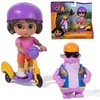 Image de Coffret de figurines Dora Aventure En Route Pour L'Exploration 7,6 cm Violet avec trottinette