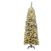 Image de Sapin de Noël Enneigé 230CM avec 350 Lumières, 641 Aiguilles, Support Pliable