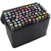 Image de TouchFive Marker Lot de 80 marqueurs à alcool double pointe Animation Art Esquisse noir