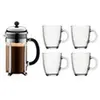Image de Set cafetière Chambord 1 L + 4 mugs Bodum Bistro 0,35 L