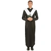 Image de Costume noir et blanc de prêtre déguisement homme d'église Taille unique