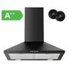 Image de - Hotte Aspirante Murale 60cm - Noir - Eclairage LED - 368m³/h