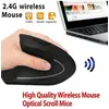 Image de 6D 2.4G sans fil ergonomique souris verticale main gauche optique 1600dpi Gaming Mic wedazano80