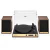 Image de Crosley C72 Tourne-Disque avec Haut-parleurs   Tourne-Disque Bluetooth avec Haut-parleurs d'étagère de 60 W, Lecteur Vinyle Facile à Installer avec Couvercle Anti-poussière, système d'étagère, en occasion ou reconditionné