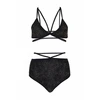 Image de Leg Avenue Ensemble 2 pièces soutien-gorge à lanières et slip brésilien Leg Avenue noir M/L