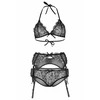 Image de Leg Avenue Ensemble 3 pièces bralette, slip et porte-jaretelles Leg Avenue noir M