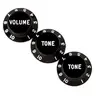 Image de 3 Boutons Stratocaster Knobs, Black (Volume, Tone, Tone)