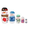 Image de Noël Décoration 5PCS Poupées Matryoshka Russes en Bois Mignons Peints Définissent (Grand Bonhomme de Neige)