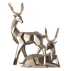 Image de Noël Décoration 2Pcs Résine de Cerf Statue Moderne sculpture maison bureau ornements (or)