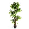 Image de arbre artificiel vert 19 x 19 x 160cm avec pot plastique,coffre en bois massif,feuilles en PVC pour l'intérieur et l'extérieur