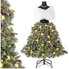 Image de Sapin de Noël Artificiel Pré-éclairé 150 cm, Arbre de Noël Mannequin avec Jupe