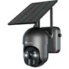 Image de 2.5K 4MP Caméra Surveillance WiFi Solaire Extérieur, PTZ Caméra Surveillance sans Fil sur Batterie 10000mAh 2560x1440P Vision Nocturne Couleur PIR