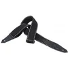 Image de MSSC80-BLK - Sangle coton épais bords surpiqués extrémités en cuir gravé - Black