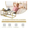 Image de Lot de 2 Tables Basses Gigognes Surface en Marbre Artificiel Réaliste Scandinave Moderne Structure en Métal