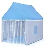 Image de tente de jeu enfant bleu château intérieur de princesse / prince cadre en bois, couverture en coton