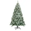 Image de Arbre de Noël Artificiel Enneigé 180CM, 928 Branches Aiguilles, Support Pliable