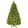 Image de Arbre de Noël avec Lumière LED, Pied en Métal, Matériau PVC et PE, Vert, 225 CM