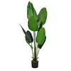 Image de plante artificiel 160cm arble décoration avec pot avec 10 feuilles tropicales et tronc en bois et pe, pour intérieur et extérieur, idéal pour jardin,