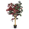 Image de plante artificielle arbre ficus artificielle - hauteur 120cm - déco. intérieur et extérieur avec pot pour salon balcon chambre