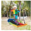 Image de balançoire d'arbre multicolore hauteur 100-160cm en forme de planche réglable structure en métal avec poignées