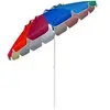 Image de parasol de plage inclinable multicolore 2,45m protection UPF 50+ baleines en fibre de verre avec sac pied amovible pour jardin terrasse