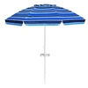 Image de parasol de plage inclinable navy 2,2m avec porte-gobelet et protection solaire UPF50 +, parasol portable pour extérieur