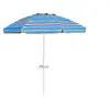 Image de parasol de plage inclinable bleu 2,2m avec porte-gobelet et protection solaire UPF50 +, parasol portable pour extérieur