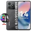 Image de Téléphones mobiles Flat 2C, téléphone Android 14, 6 (2 + 4) Go + 64 Go / 2 To, 6.56 pouces, 5000mAh, 4G, Noir - Blackview W60 Noir