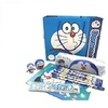 Image de Kit papeterie de 12pcs pour enfant combas d'école Doraemon avec cahier, trousse à crayon, gomme, taille-crayon