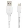 Image de Belkin Câble Lightning à gaine tressée (câble Boost Charge Lightning vers USB pour iPhone, iPad, AirPods ; câble de recharge certifié MFi pour iPhone, Lightning (15 cm, blanc) en occasion ou reconditionné
