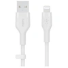 Image de USB-A vers Lightning en silicone, longueur 2 metres , blanc.